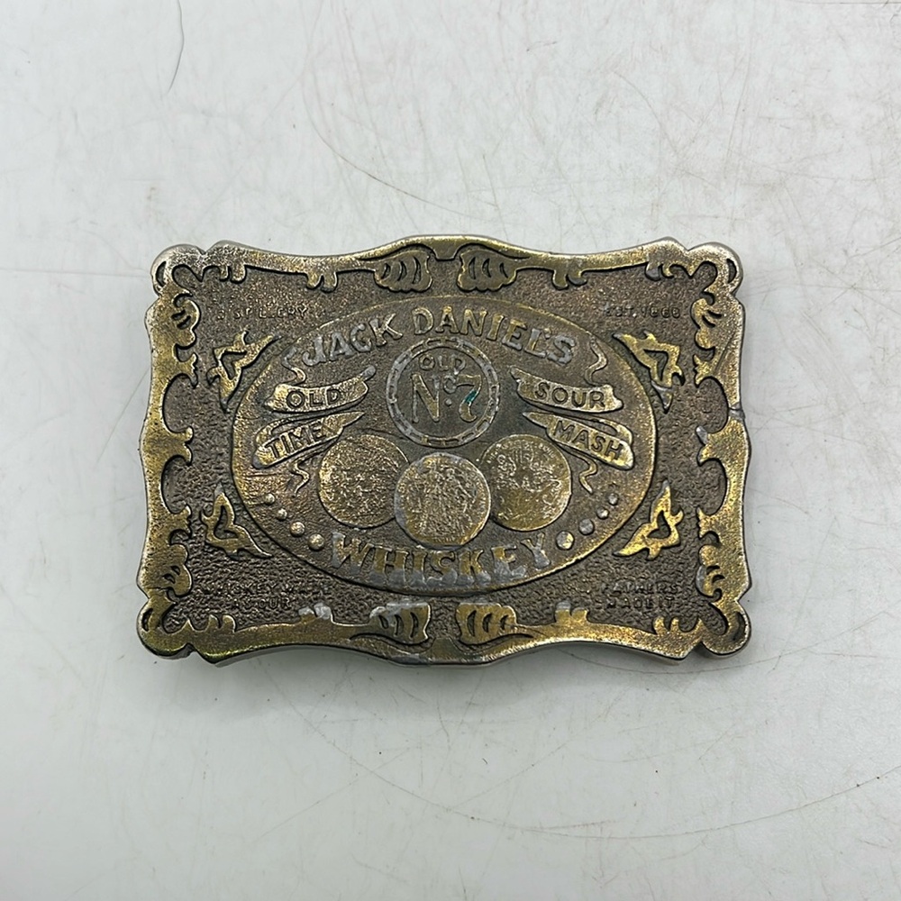 Vintage Wyoming Studio Art Works Jack Daniels Belt Buckle 1973 Collectible Brass